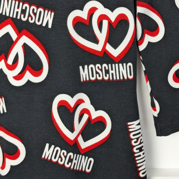Moschino • Girls Logo Hearts Black Dress - Picture 4 of 9